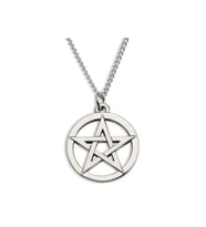 Supernatural - Yuvarlak Pentegram Gümüş Kolye