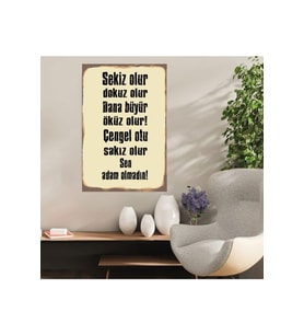 Ahşap Retro Mdf Poster , Komik Sözler , Duvar Yazıları , Manzara ,  Tarih , Edebiyat - Tbl0342