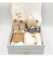 Unisex Bebek Hediye Seti - Bebek Hediye Sepeti (Açık Kahve-Ekru)