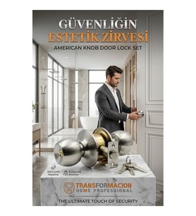 Topuzlu Kilit Amerikan Kapı Kilit Buton Set 426576
