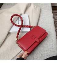 Daj Company Kadın Örgü Saplı El Ve Çapraz Askılı Trend Çanta (Bordo)