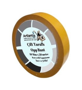 Çift Taraflı Bant İnce Şeffaf 19 mm 20 Metre 1 Adet Artlantis Resim Tablo Fotoraf Halı Yapıştırıcısı 1 Adet (Renksiz)