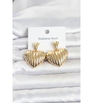 316L Çelik Gold Renk Kalp Model Kadın Küpe TJ-BKP11827