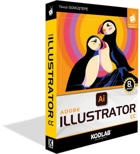 KODLAB YAYIN ADOBE ILLUSTRATOR CC EĞİTİM KİTABI (Siyah - Beyaz)
