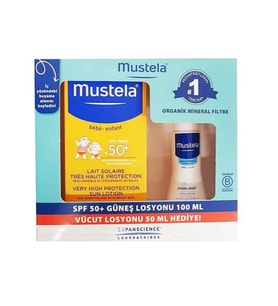 Mustela Güneş Losyonu SPF50 100 ml + Mustela Hydra Bebe 50 ml