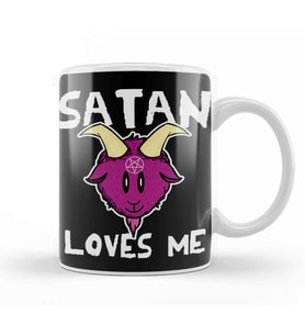 Funny Satanic Satan Loves Me Lucifer Gift Idea 01 Kupa Bardak Porselen