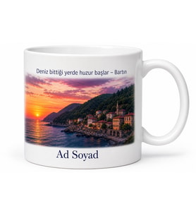 Bartın Karadeniz Akşamı Kupa Bardak Özel Tasarım Hediye Baskılı Kupa