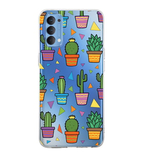PrintiFy Oppo Reno 4  ile Uyumlu 1mm Slim Fit Water Color 4 Baskılı Şeffaf  Kılıf