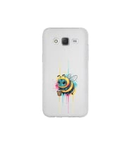 Samsung Galaxy J5 ile uyumlu Splash arı tasarımlı şeffaf silikon kılıf