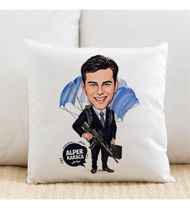 Kişiye Özel Karikatürlü Maceracı Ajan Erkek Yastık