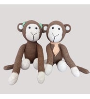 Maymun Çift Perde Tutucu Amigurumi
