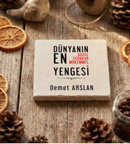 Kişiye Özel Yengeye Heddiye Bardak Altlığı Doğum Günü Hediyesi (Krem)
