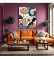 Dikey Kanvas Tablo Çiçek Desenli Çiçek Tablosu Ev Ofis Duvar Dekoru