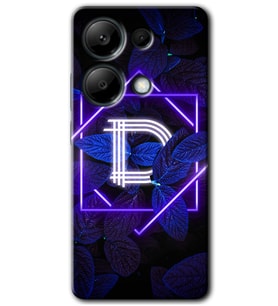 Redmi Note 13 Pro 4G Kılıf HD Desen Baskılı Kılıf - Dark Neon Yaprak D Harfi