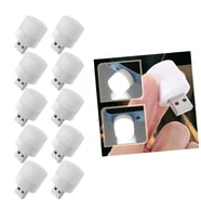 USB Mini Top LED 10’lu Aydınlatma Seti – Beyaz Renkli Gece Lambası, Enerji Tasarruflu Mikro LED Işık