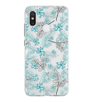 Xiaomi Mi 8 Uyumlu Kapak Floral Su Yeşili Tasarımlı Şeffaf Silikon Kılıf