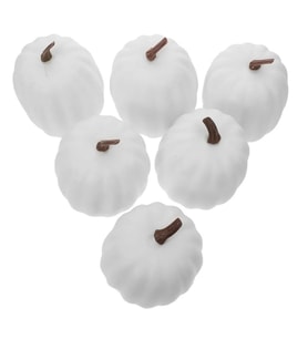 Halloween Cadılar Bayramı Beyaz Mini Balkabağı 5X4 cm 6 Adet