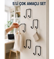 5'li Yapışkanlı Askı Seti Mutfak Banyo ve Ev İçin Çok Amaçlı Askılık