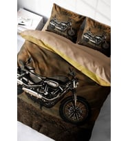 Motorcycles 3d Pamuk Saten Çift Kişilik Nevresim Takımı