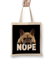 French Bulldog Nope 03 Bez Çanta Uzun Saplı