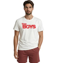 ''The Boys'' Dizi Logolu Kırmızı Grunge Efektli Tasarım Premium Erkek Tişört (Beyaz)