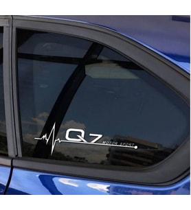 Q7 Yan Cam Sticker Oto Kapı Çıkartma Tuning oto 20 cm x 7 cm yazı 34