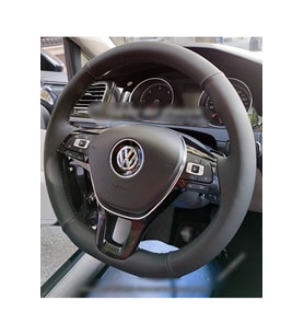 Volkswagen Caddy 2016 - 2019 Araca Özel Dikmeli Direksiyon Kılıfı (Bentley Siyah Dikişli )
