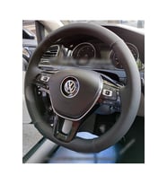 Volkswagen Caddy 2016 - 2019 Araca Özel Dikmeli Direksiyon Kılıfı (Bentley Siyah Dikişli )