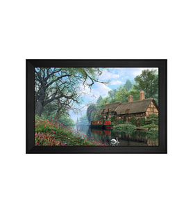 Manzara Temalı Kanvas Tablo 80 x 110 cm Siyah Çerçeve