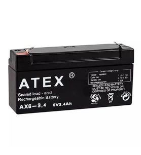 Atex 6 Volt - 3.4 Amper Yatık Akü