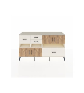 Kronos Konsol 5 Raflı 4 Çekmeceli 4 Kapaklı 176x59x99 Aytaşı-Çam/Aytaşı
