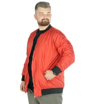 Mode XL Büyük Beden Erkek Kolej Mont Jesica 22611 Kırmızı