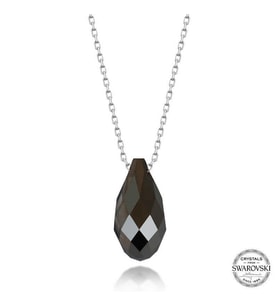Swarovski Crystal Taşlı Drop Kesim Gümüş Kadın Kolye