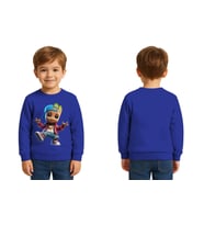 Unisex Groot Baskılı Çocuk Swaetshirt 3 İplik Şardonlu (SAKS MAVI)