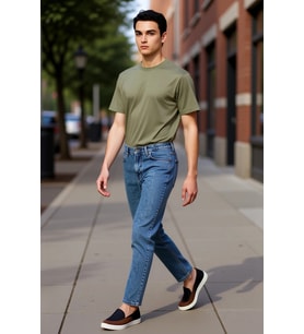 Erkek Moda Pamuk Regular Fit Denim Pantolon Rahat Kalıp Günlük Kombinler Mevsimlik Kullanım