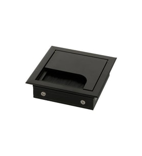 Mat Siyah Masa Kablo Kanal Kapağı, Kare Fırçalı Lüks 80*80 Mm