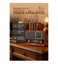 Nostaljik Vintage Radyo – Kompakt ve Dekoratif Tasarım