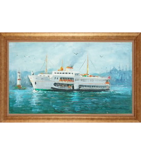 EV İŞYERİ OFİS İÇİN ALTIN ÇERÇEVELİ PASPARTULU TABLO S631
