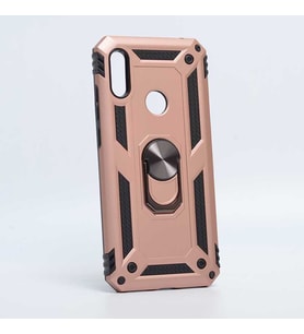 Huawei Y6S 2019 Kılıf Metal For Car Yüzüklü Standlı Military Ring Serisi (Rose)