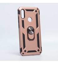 Huawei Y6S 2019 Kılıf Metal For Car Yüzüklü Standlı Military Ring Serisi (Rose)