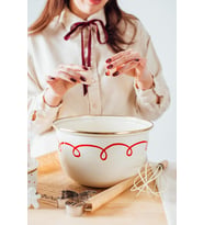 Merry Yılbaşı Özel Emaye Karıştırma Kabı- 24Cm 4 Litre