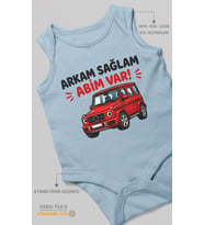 Arkam sağlam abim var Sıfır Kollu Bebek Zıbını %100 Pamuk