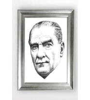 Gümüş Çerçeveli Atatürk Tablo cv710