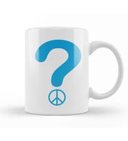 Retro Question Peace Kupa Bardak Porselen