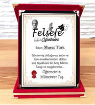 Felsefe Öğretmenine Plaket (STD)