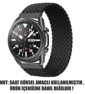 Lexroo Amazfit Bip 5 için Kordon, Braided Solo Loop Band Siyah [Bip 5 ile Uyumlu Kordon - Siyah]