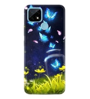 Realme C11 C21 C21Y C25Y C11 2021 Kılıf Desemli Silikon Neon Butterflys 1309