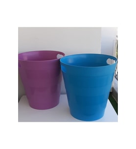 Mavi ve Pembe Renkli 12,5 Lt Plastik Çöp Kovası 2'li Set