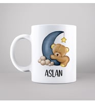 Ay Dedeli Ayıcık Tasarımlı Kupa Kişiye Özel