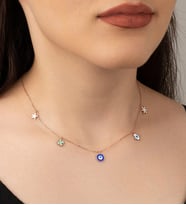Saklı Takı 925 Ayar Gümüş Rose Mineli Şans Kolye